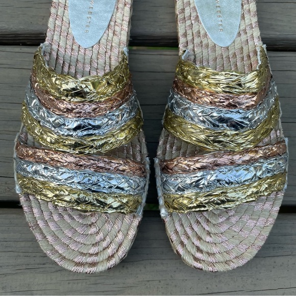NWOB Sophia Webster Ines Multi Metallic Espadrilles Slides size 40 - Picture 6 of 13